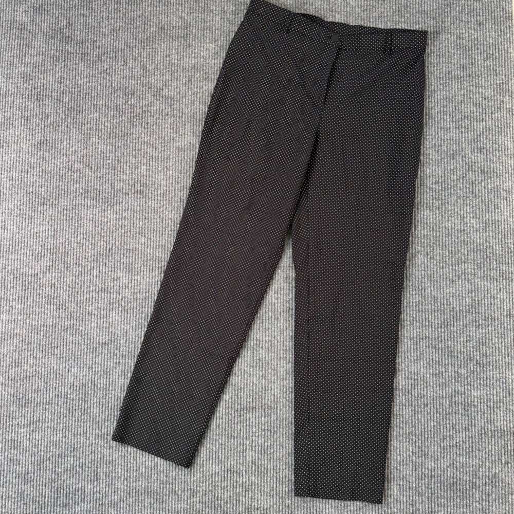 Womens Polka Dot Pants Size 14 Black White Straight Leg Retro Mod Minimalist